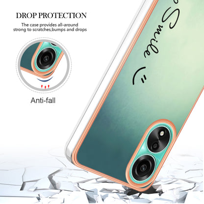 YB IMD Series-19 Style D For Oppo A78 4G Pattern Phone Case Electroplated 2.0mm TPU IMD Cover