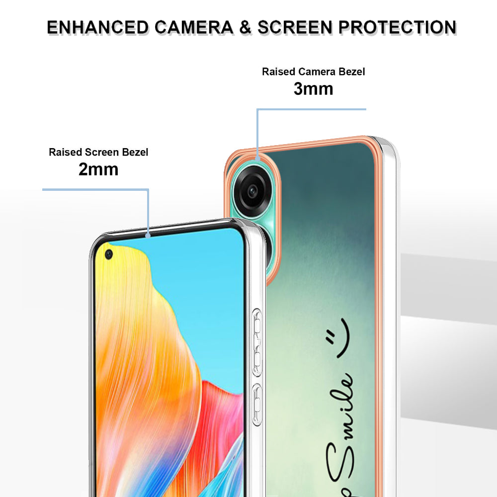 YB IMD Series-19 Style D For Oppo A78 4G Pattern Phone Case Electroplated 2.0mm TPU IMD Cover
