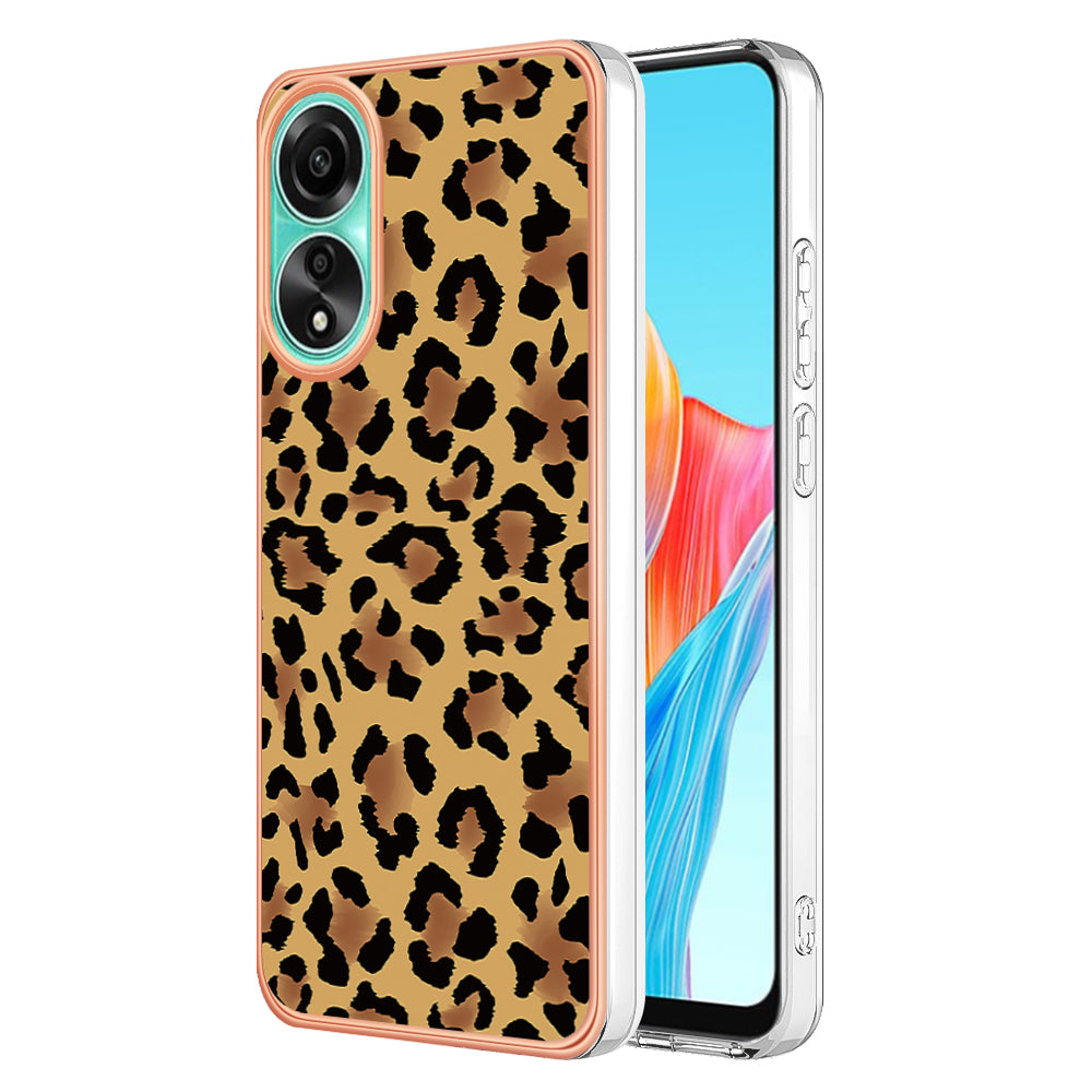 YB IMD Series-19 Style D For Oppo A78 4G Pattern Phone Case Electroplated 2.0mm TPU IMD Cover