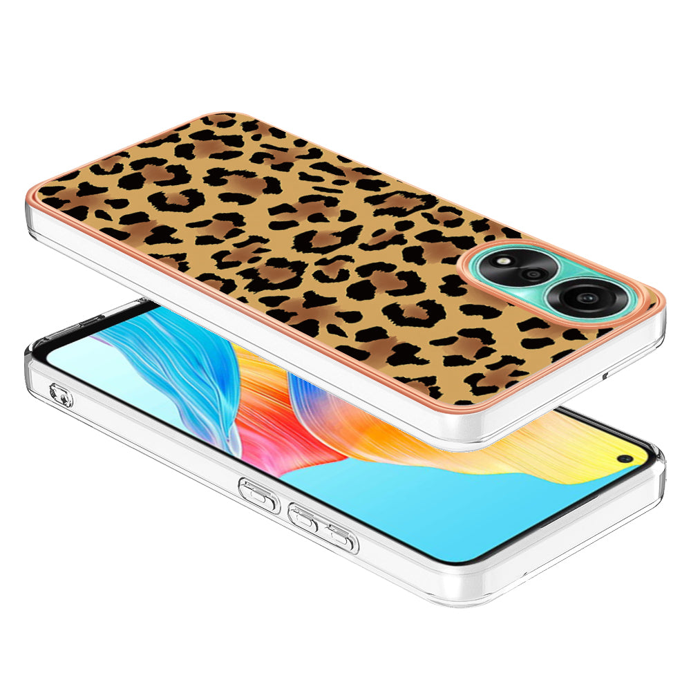 YB IMD Series-19 Style D For Oppo A78 4G Pattern Phone Case Electroplated 2.0mm TPU IMD Cover