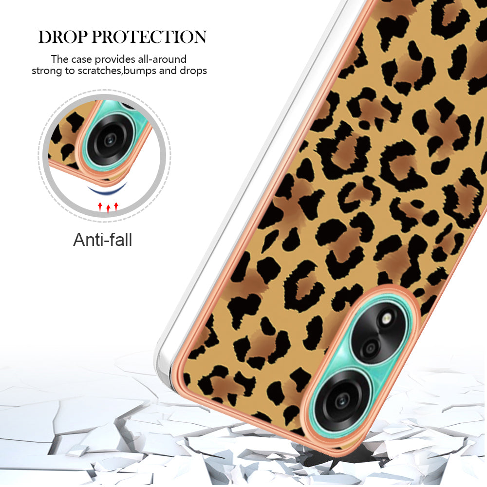YB IMD Series-19 Style D For Oppo A78 4G Pattern Phone Case Electroplated 2.0mm TPU IMD Cover