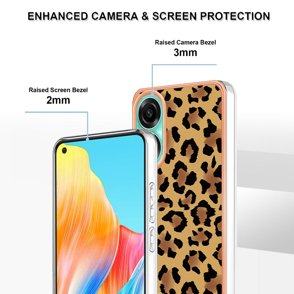 YB IMD Series-19 Style D For Oppo A78 4G Pattern Phone Case Electroplated 2.0mm TPU IMD Cover