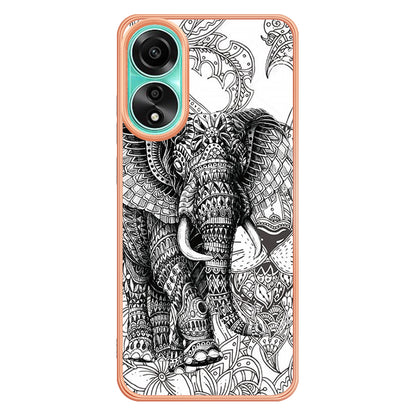 YB IMD Series-19 Style D For Oppo A78 4G Pattern Phone Case Electroplated 2.0mm TPU IMD Cover