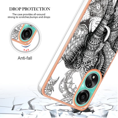 YB IMD Series-19 Style D For Oppo A78 4G Pattern Phone Case Electroplated 2.0mm TPU IMD Cover