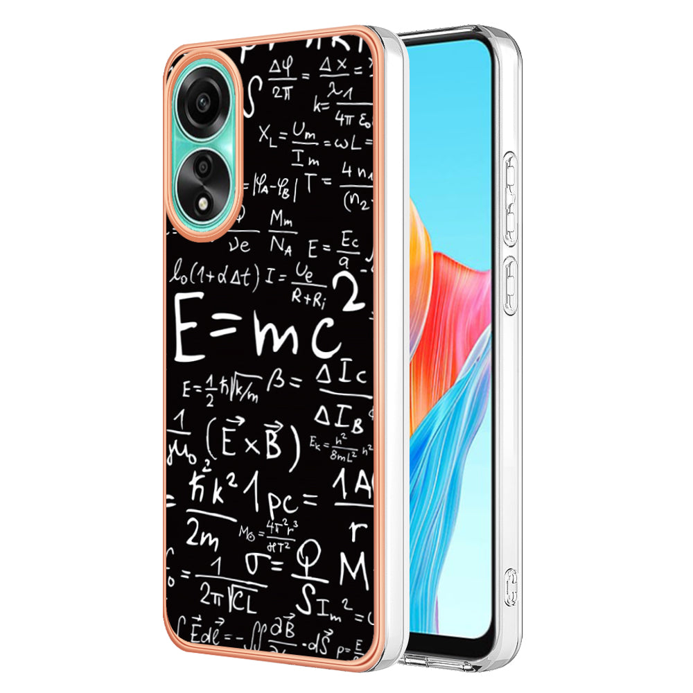 YB IMD Series-19 Style D For Oppo A78 4G Pattern Phone Case Electroplated 2.0mm TPU IMD Cover