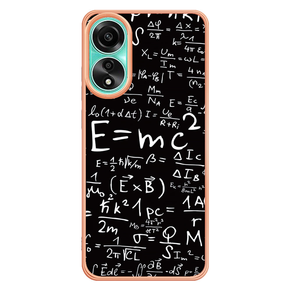 YB IMD Series-19 Style D For Oppo A78 4G Pattern Phone Case Electroplated 2.0mm TPU IMD Cover