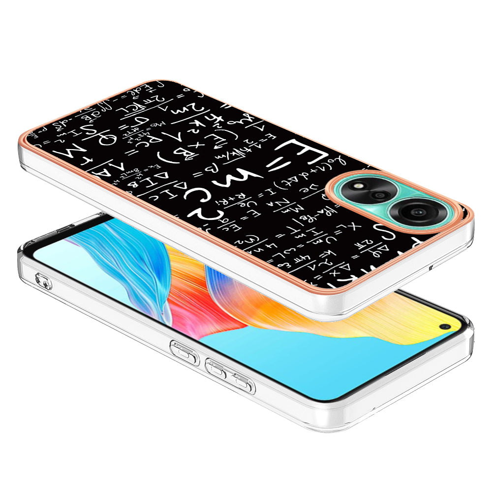 YB IMD Series-19 Style D For Oppo A78 4G Pattern Phone Case Electroplated 2.0mm TPU IMD Cover