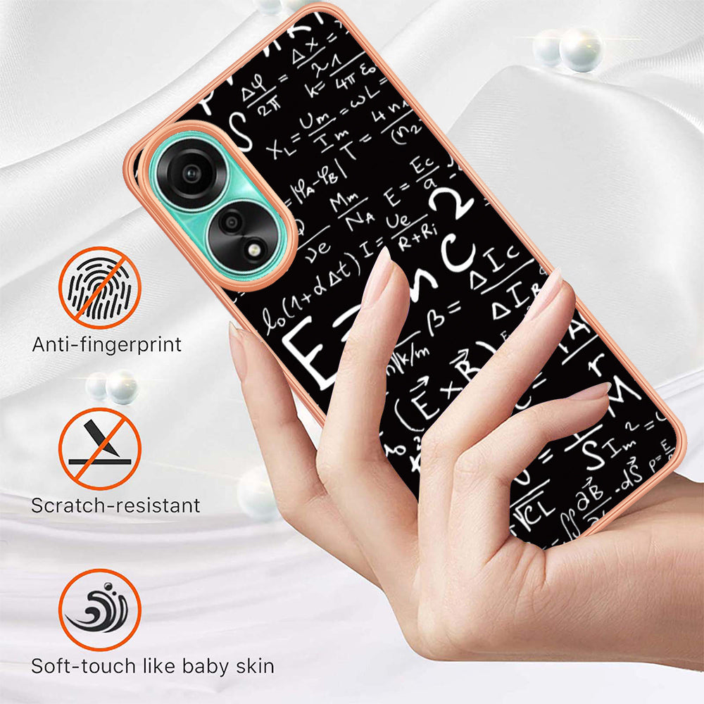 YB IMD Series-19 Style D For Oppo A78 4G Pattern Phone Case Electroplated 2.0mm TPU IMD Cover