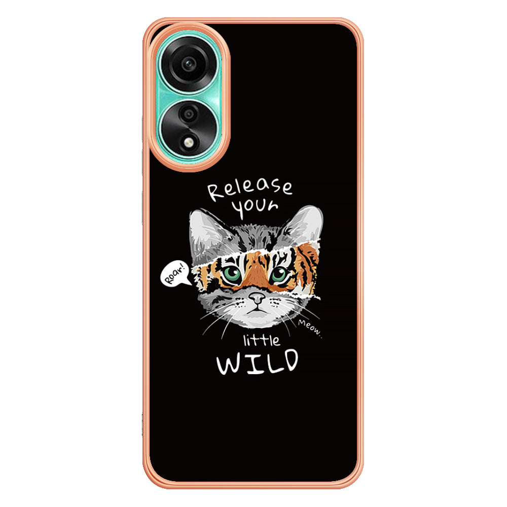 YB IMD Series-19 Style D For Oppo A78 4G Pattern Phone Case Electroplated 2.0mm TPU IMD Cover