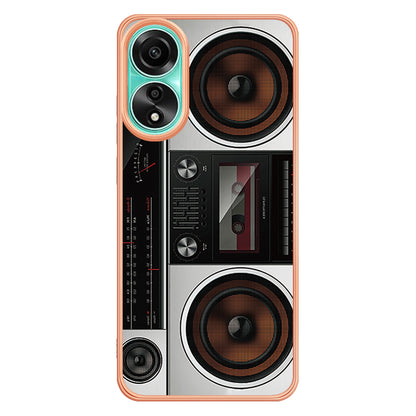 YB IMD Series-19 Style D For Oppo A78 4G Pattern Phone Case Electroplated 2.0mm TPU IMD Cover
