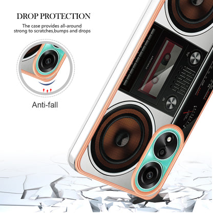 YB IMD Series-19 Style D For Oppo A78 4G Pattern Phone Case Electroplated 2.0mm TPU IMD Cover