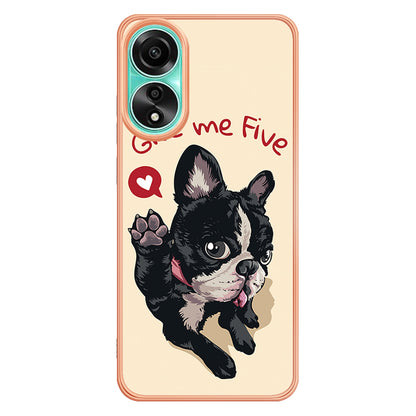 YB IMD Series-19 Style D For Oppo A78 4G Pattern Phone Case Electroplated 2.0mm TPU IMD Cover