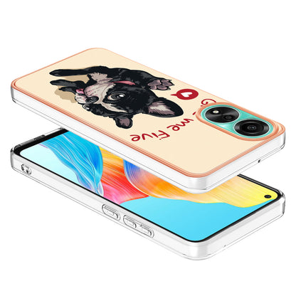 YB IMD Series-19 Style D For Oppo A78 4G Pattern Phone Case Electroplated 2.0mm TPU IMD Cover
