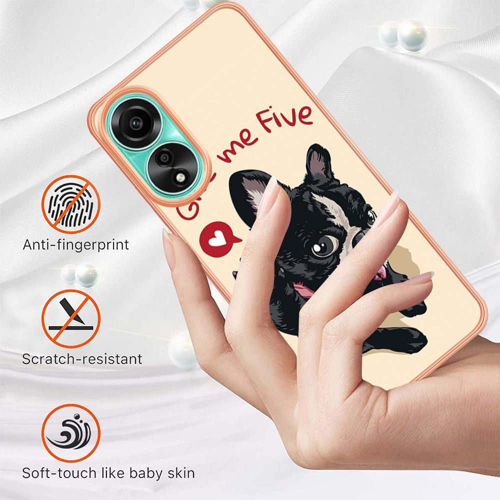 YB IMD Series-19 Style D For Oppo A78 4G Pattern Phone Case Electroplated 2.0mm TPU IMD Cover