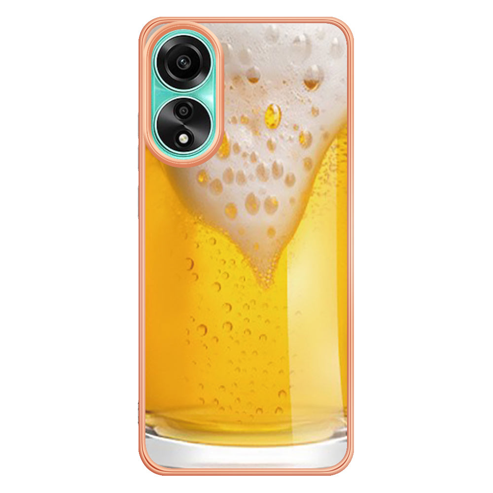 YB IMD Series-19 Style D For Oppo A78 4G Pattern Phone Case Electroplated 2.0mm TPU IMD Cover