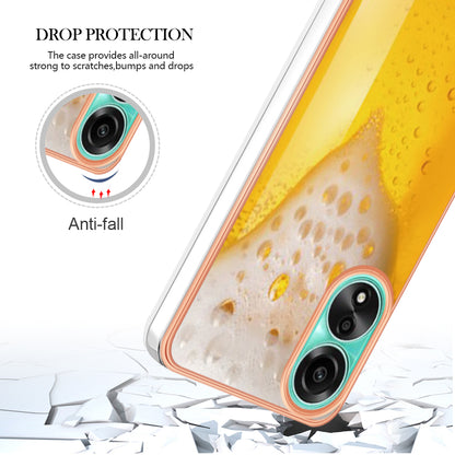 YB IMD Series-19 Style D For Oppo A78 4G Pattern Phone Case Electroplated 2.0mm TPU IMD Cover