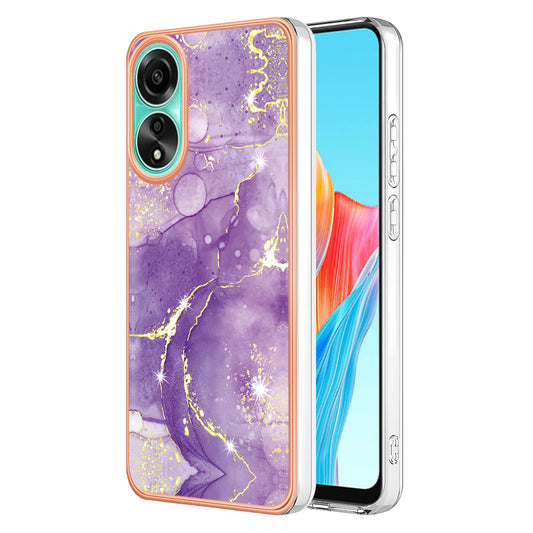 YB IMD Series-2 For Oppo A78 4G Electroplated Marble Phone Case IMD TPU Anti-Scratch Cover