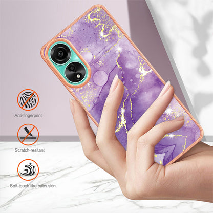 YB IMD Series-2 For Oppo A78 4G Electroplated Marble Phone Case IMD TPU Anti-Scratch Cover