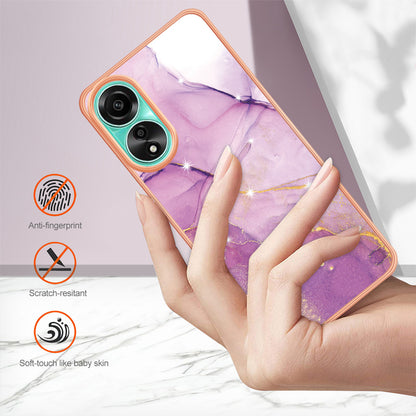 YB IMD Series-2 For Oppo A78 4G Electroplated Marble Phone Case IMD TPU Anti-Scratch Cover