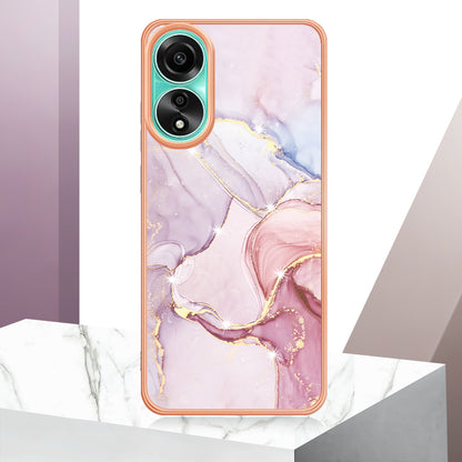 YB IMD Series-2 For Oppo A78 4G Electroplated Marble Phone Case IMD TPU Anti-Scratch Cover