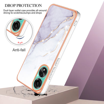 YB IMD Series-2 For Oppo A78 4G Electroplated Marble Phone Case IMD TPU Anti-Scratch Cover