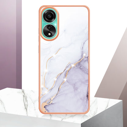 YB IMD Series-2 For Oppo A78 4G Electroplated Marble Phone Case IMD TPU Anti-Scratch Cover