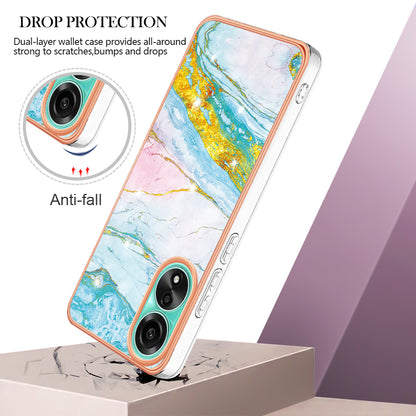 YB IMD Series-2 For Oppo A78 4G Electroplated Marble Phone Case IMD TPU Anti-Scratch Cover
