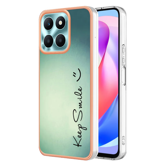 YB IMD Series-19 Style D For Honor X6a 4G Pattern Electroplated Design Case IMD 2.0mm TPU Phone Cover