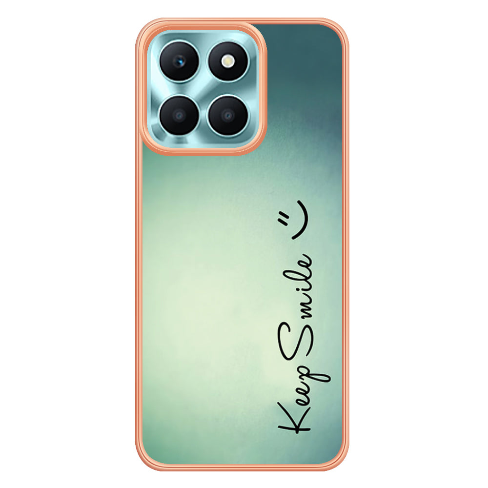 YB IMD Series-19 Style D For Honor X6a 4G Pattern Electroplated Design Case IMD 2.0mm TPU Phone Cover