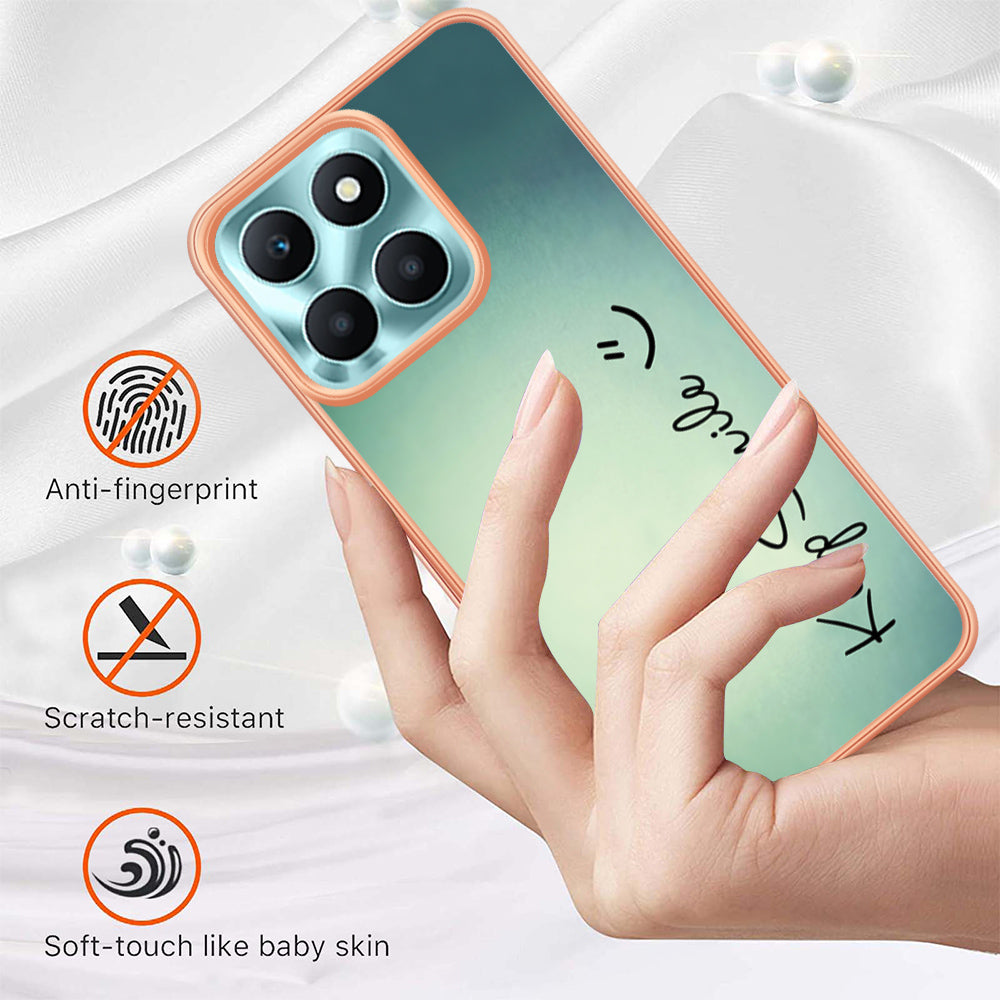 YB IMD Series-19 Style D For Honor X6a 4G Pattern Electroplated Design Case IMD 2.0mm TPU Phone Cover