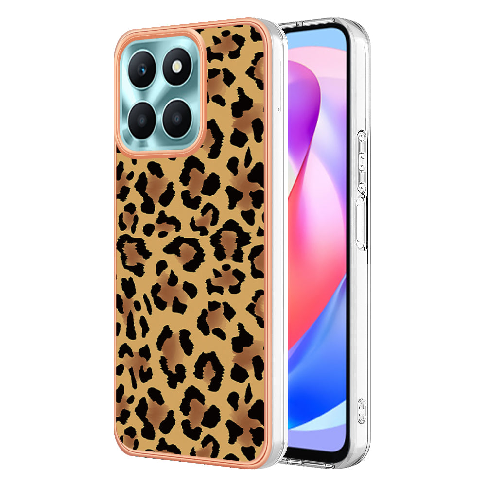 YB IMD Series-19 Style D For Honor X6a 4G Pattern Electroplated Design Case IMD 2.0mm TPU Phone Cover