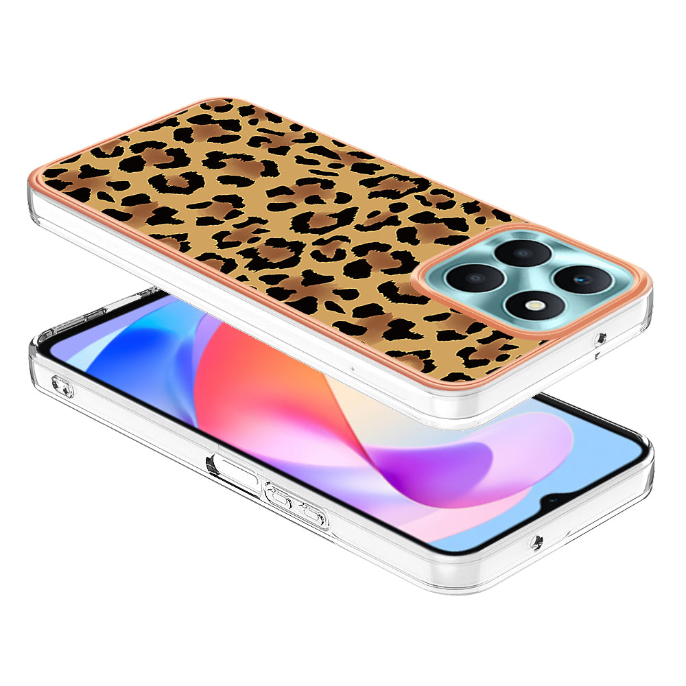YB IMD Series-19 Style D For Honor X6a 4G Pattern Electroplated Design Case IMD 2.0mm TPU Phone Cover