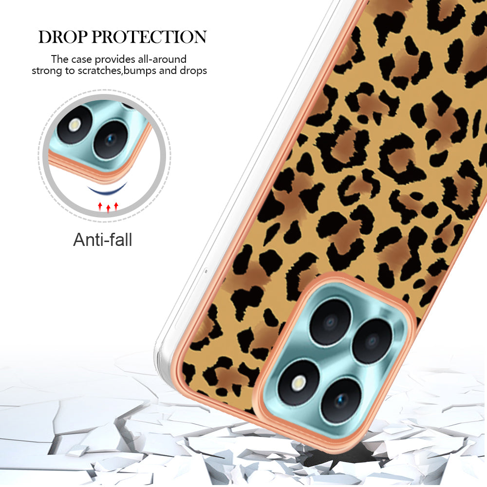 YB IMD Series-19 Style D For Honor X6a 4G Pattern Electroplated Design Case IMD 2.0mm TPU Phone Cover