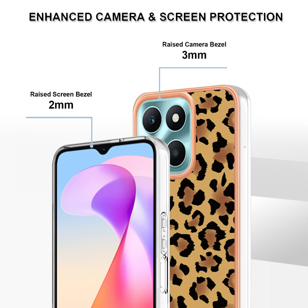 YB IMD Series-19 Style D For Honor X6a 4G Pattern Electroplated Design Case IMD 2.0mm TPU Phone Cover