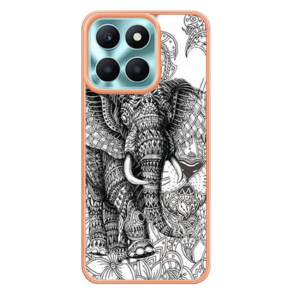 YB IMD Series-19 Style D For Honor X6a 4G Pattern Electroplated Design Case IMD 2.0mm TPU Phone Cover