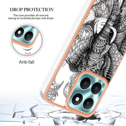 YB IMD Series-19 Style D For Honor X6a 4G Pattern Electroplated Design Case IMD 2.0mm TPU Phone Cover