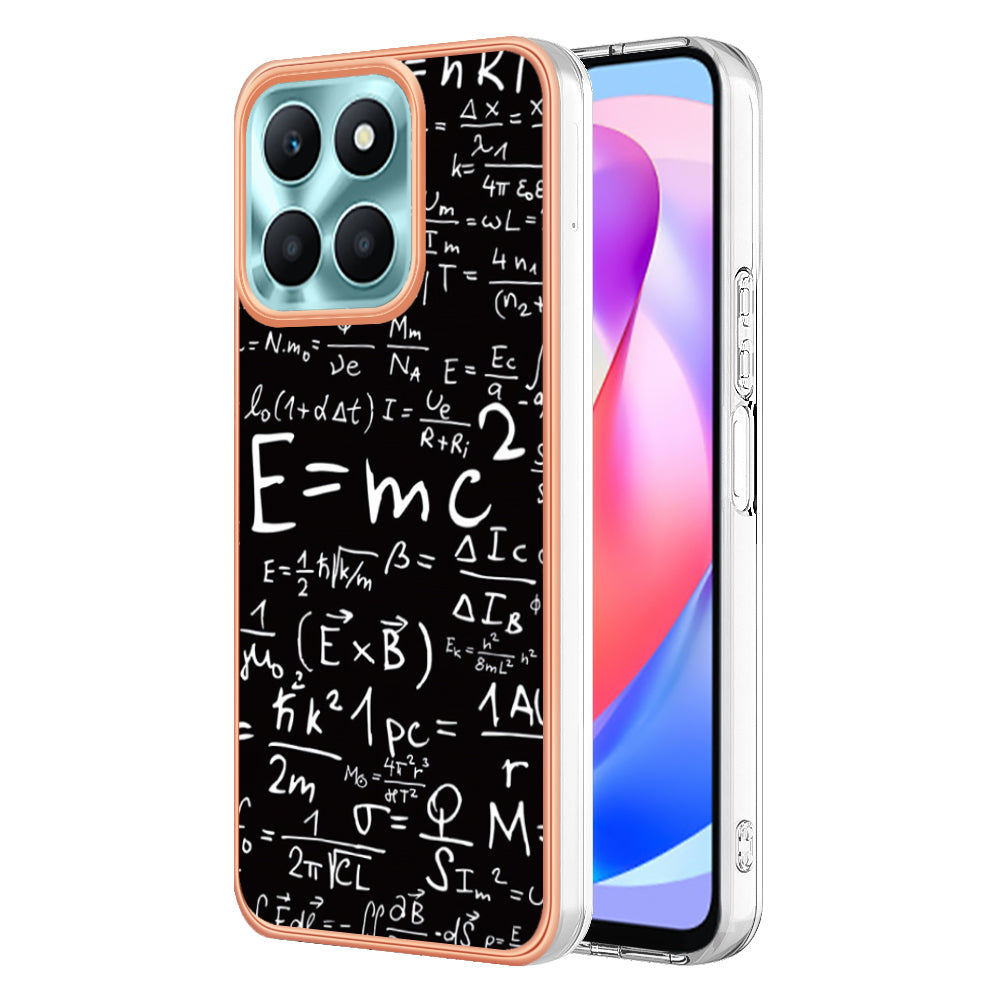 YB IMD Series-19 Style D For Honor X6a 4G Pattern Electroplated Design Case IMD 2.0mm TPU Phone Cover