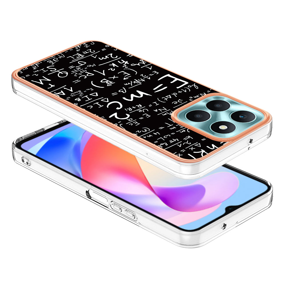 YB IMD Series-19 Style D For Honor X6a 4G Pattern Electroplated Design Case IMD 2.0mm TPU Phone Cover