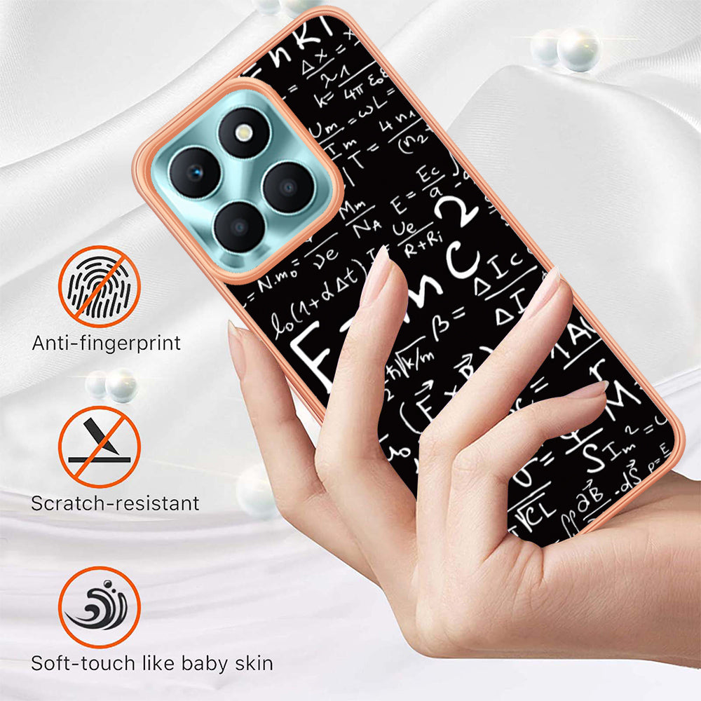 YB IMD Series-19 Style D For Honor X6a 4G Pattern Electroplated Design Case IMD 2.0mm TPU Phone Cover