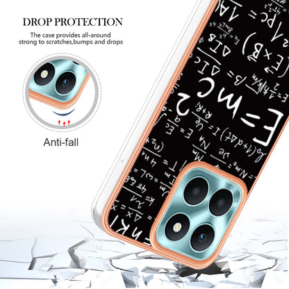 YB IMD Series-19 Style D For Honor X6a 4G Pattern Electroplated Design Case IMD 2.0mm TPU Phone Cover