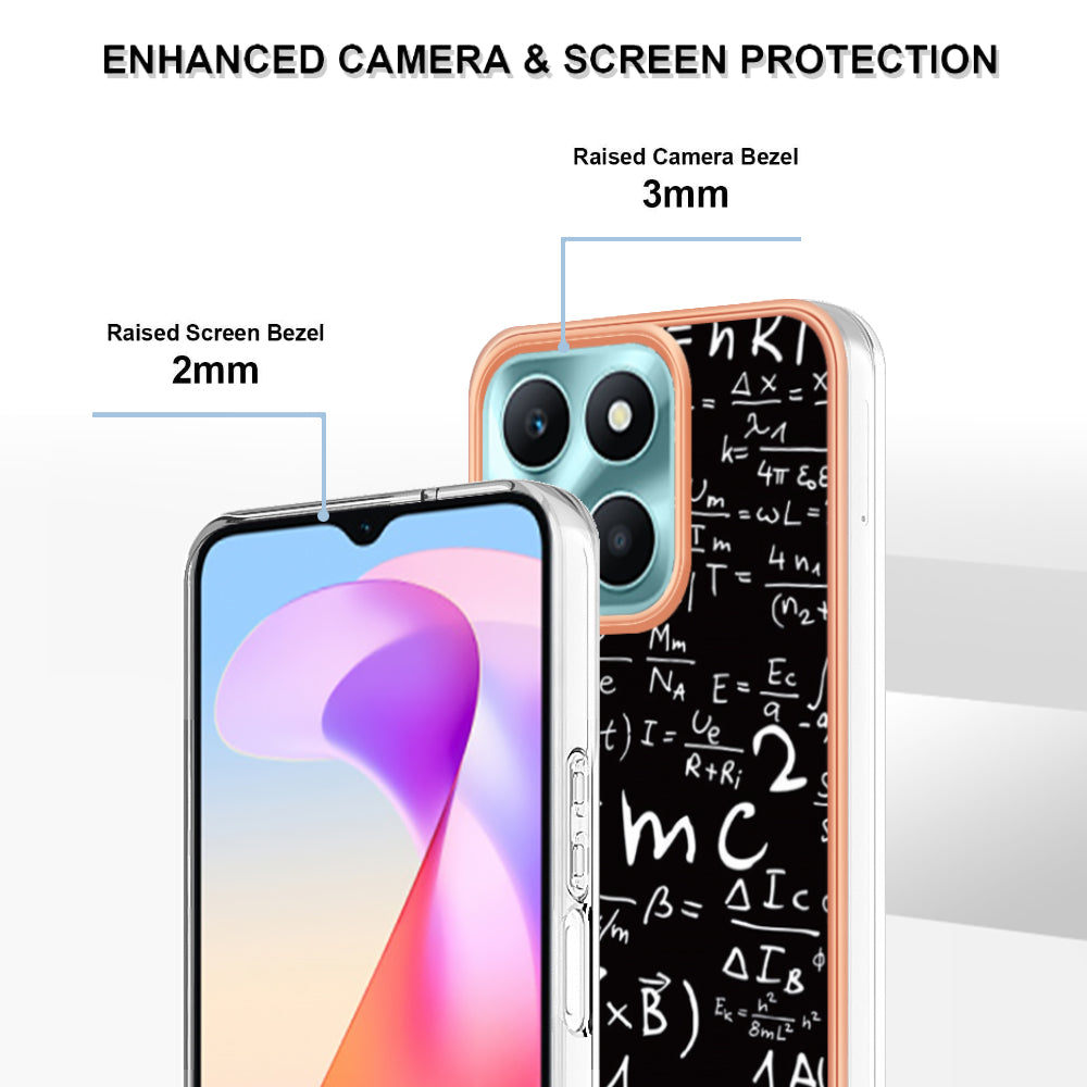 YB IMD Series-19 Style D For Honor X6a 4G Pattern Electroplated Design Case IMD 2.0mm TPU Phone Cover