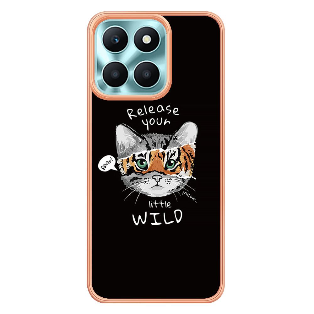 YB IMD Series-19 Style D For Honor X6a 4G Pattern Electroplated Design Case IMD 2.0mm TPU Phone Cover