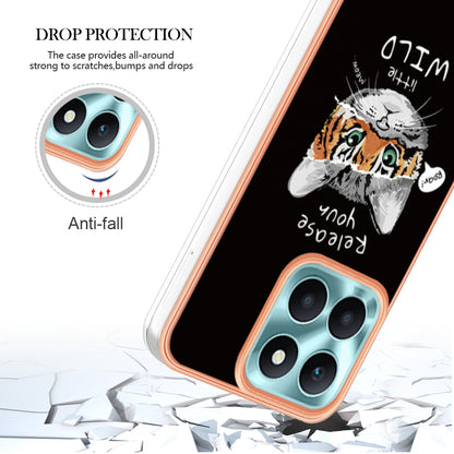 YB IMD Series-19 Style D For Honor X6a 4G Pattern Electroplated Design Case IMD 2.0mm TPU Phone Cover