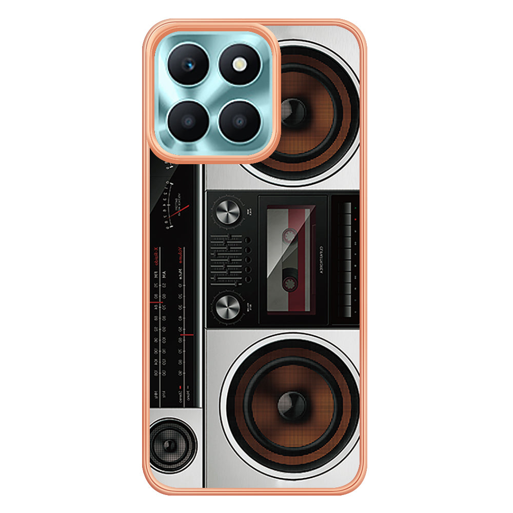YB IMD Series-19 Style D For Honor X6a 4G Pattern Electroplated Design Case IMD 2.0mm TPU Phone Cover