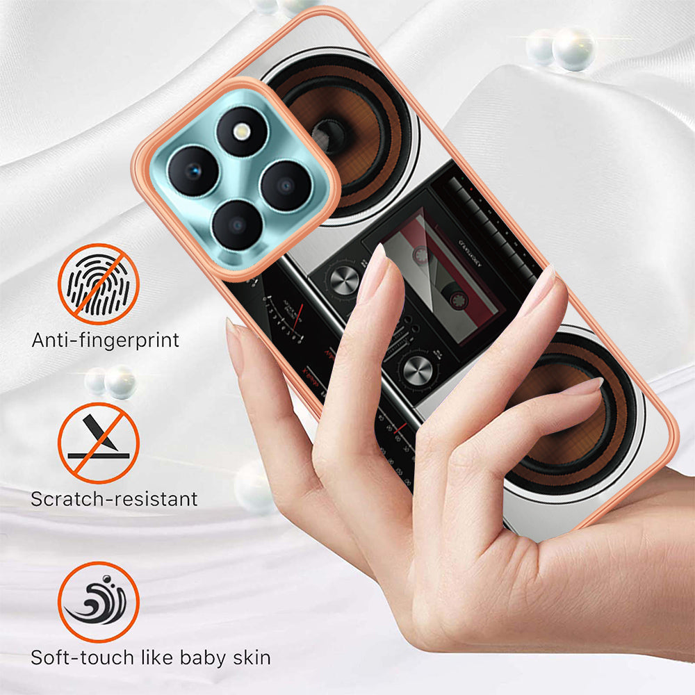 YB IMD Series-19 Style D For Honor X6a 4G Pattern Electroplated Design Case IMD 2.0mm TPU Phone Cover
