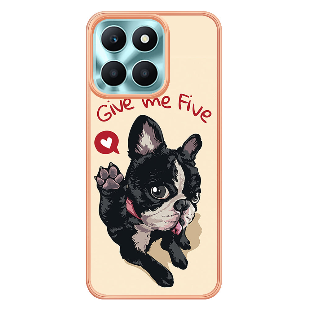 YB IMD Series-19 Style D For Honor X6a 4G Pattern Electroplated Design Case IMD 2.0mm TPU Phone Cover