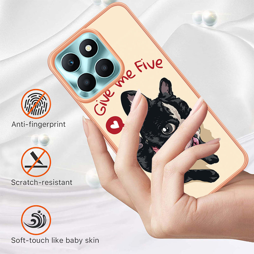 YB IMD Series-19 Style D For Honor X6a 4G Pattern Electroplated Design Case IMD 2.0mm TPU Phone Cover