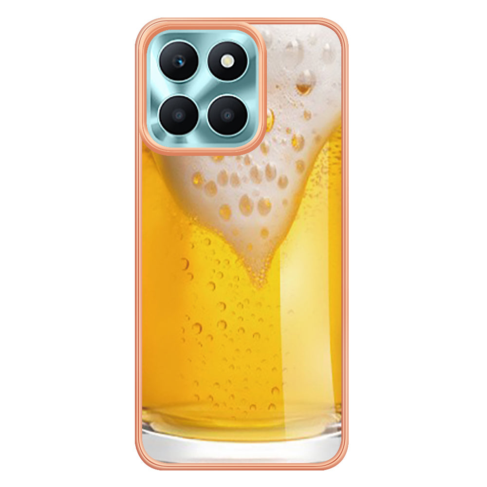 YB IMD Series-19 Style D For Honor X6a 4G Pattern Electroplated Design Case IMD 2.0mm TPU Phone Cover