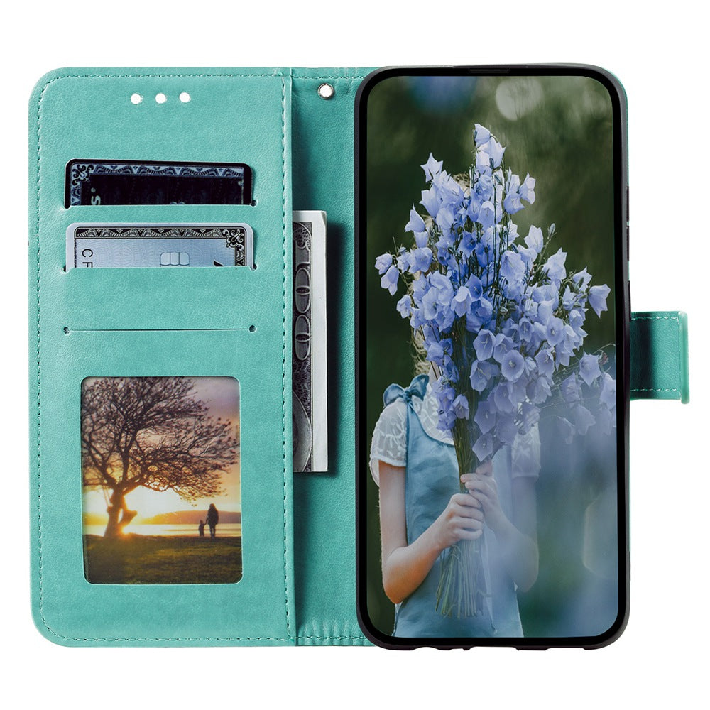 For Huawei Mate 60 Wallet PU Leather Phone Case Mandala Flower Imprinted Stand Cover with Strap