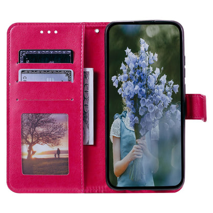 For Huawei Mate 60 Wallet PU Leather Phone Case Mandala Flower Imprinted Stand Cover with Strap